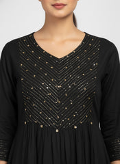 Black Long Top Umbrella Kurti