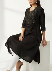 Black Long Top Umbrella Kurti