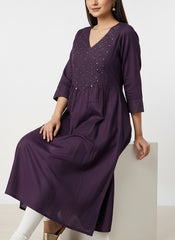 Violet Long Top Umbrella Kurti