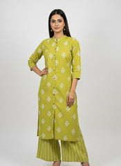 Green Chudidhar 2PC Palzo Cord Set