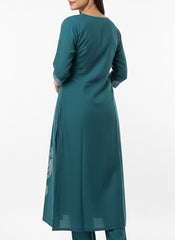 Deep Green 2 PC Palzo Cord Set Chudidhar