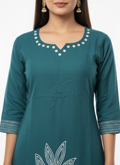 Deep Green 2 PC Palzo Cord Set Chudidhar