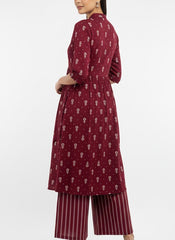 Red Chudidhar 2PC Palzo Set