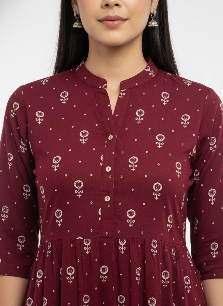Red Chudidhar 2PC Palzo Set