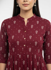 Red Chudidhar 2PC Palzo Set