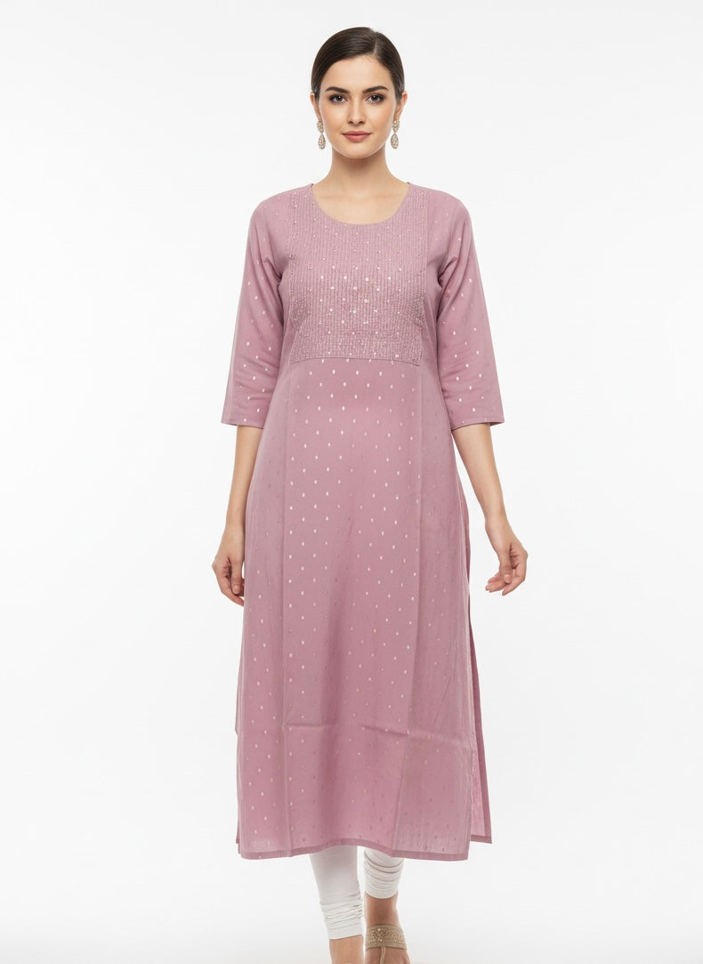 Pink D2 Long Top Kurti