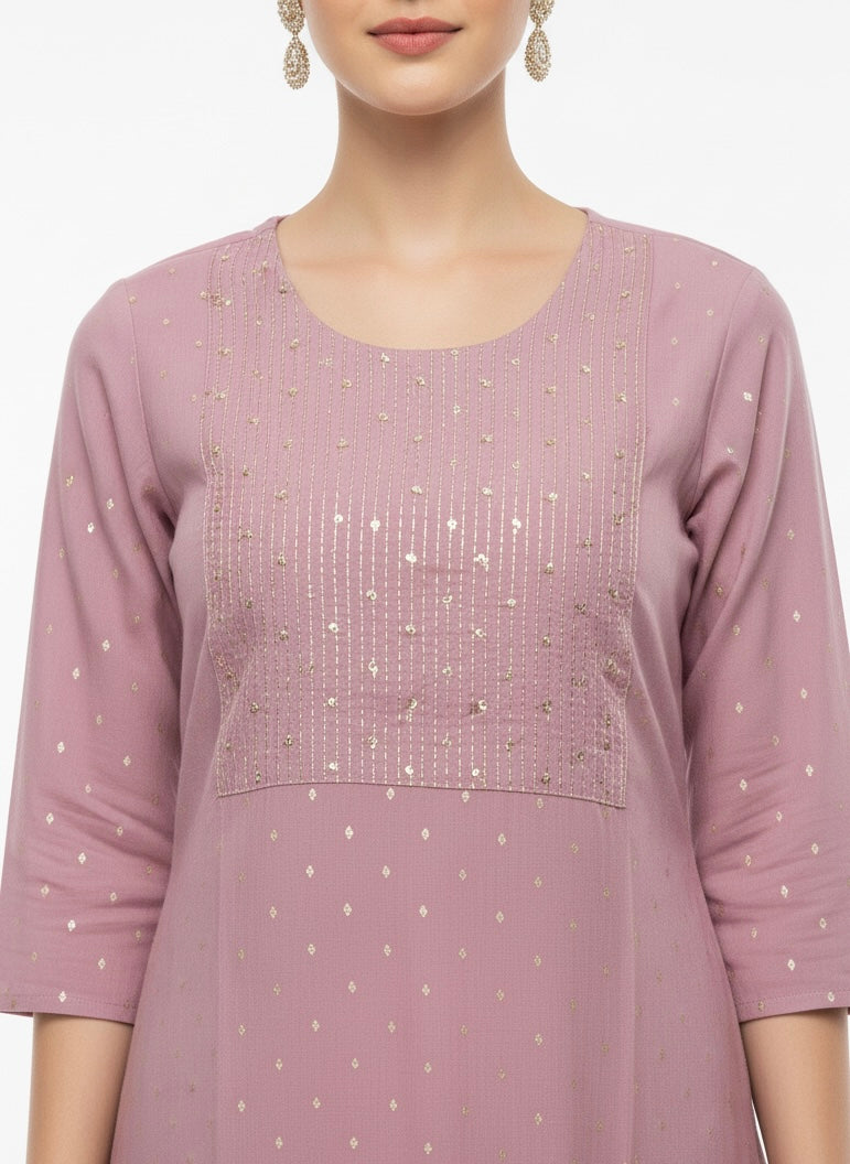 Pink D2 Long Top Kurti