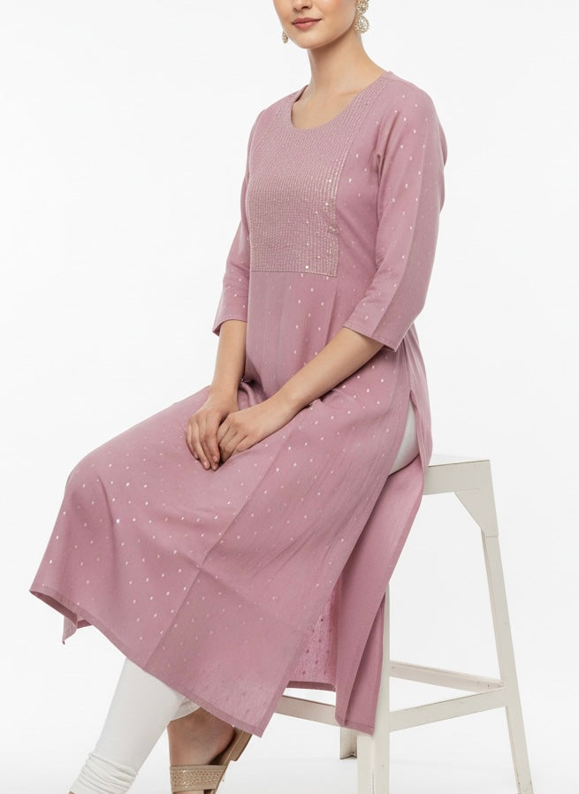 Pink D2 Long Top Kurti
