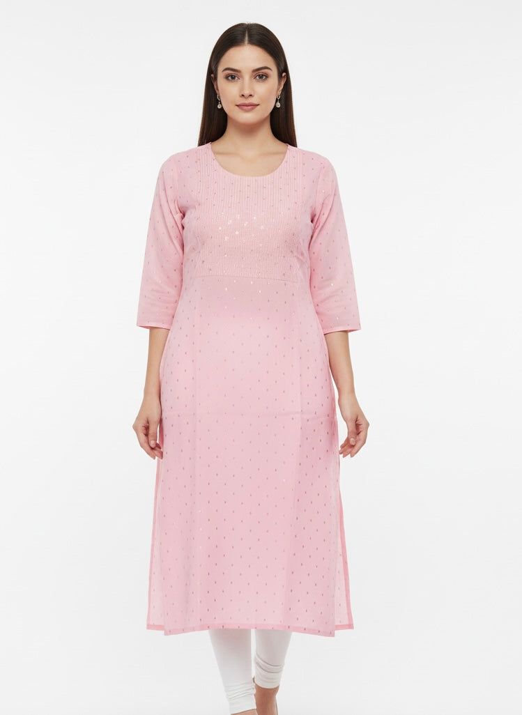 Pink D2 Long Top Kurti