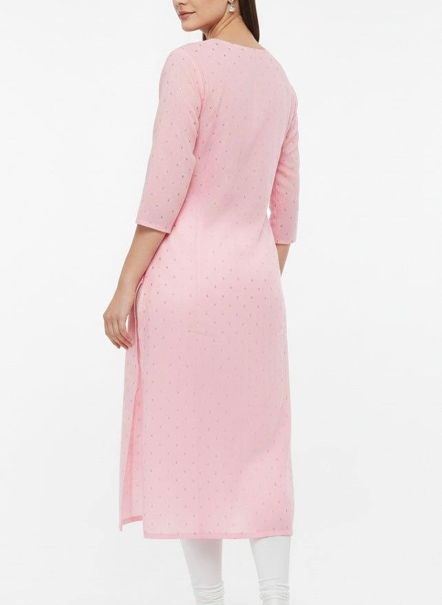 Pink D2 Long Top Kurti