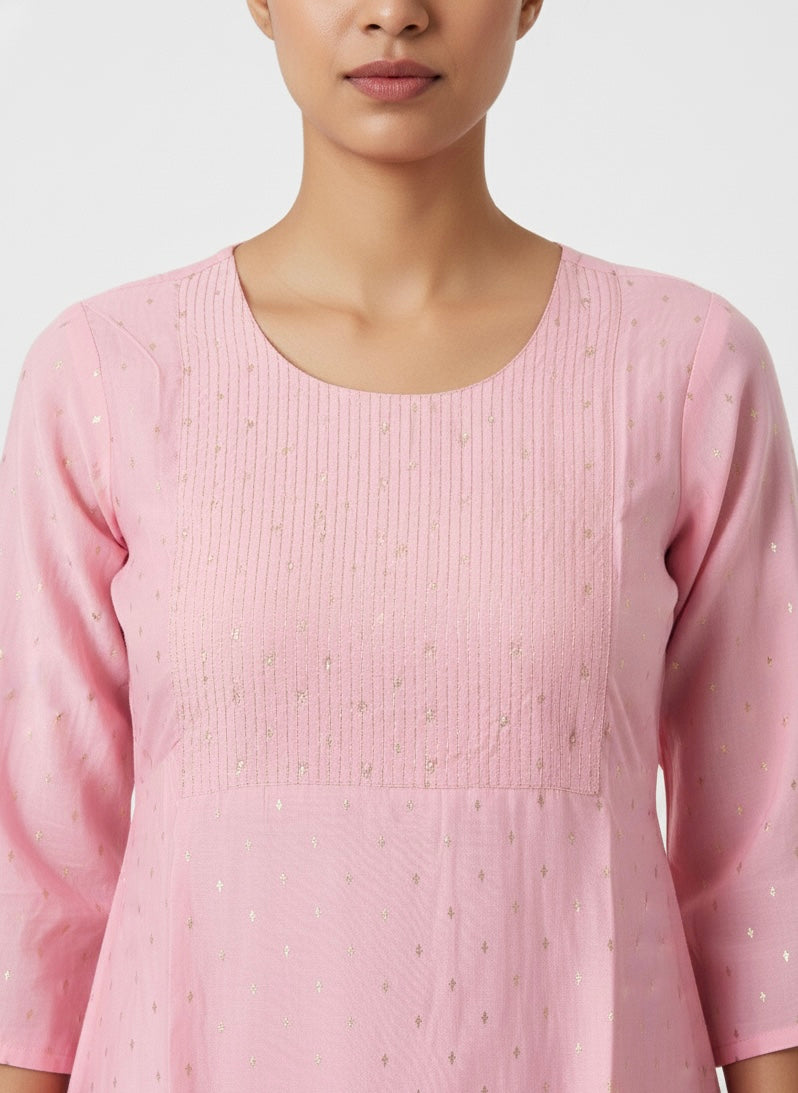Pink D2 Long Top Kurti