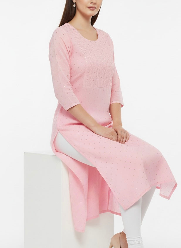 Pink D2 Long Top Kurti