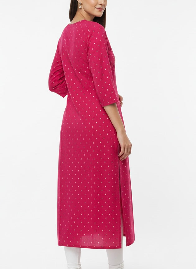 Red D2 Long Top Kurti