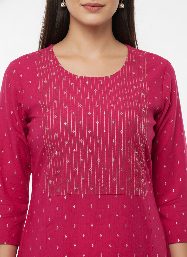 Red D2 Long Top Kurti