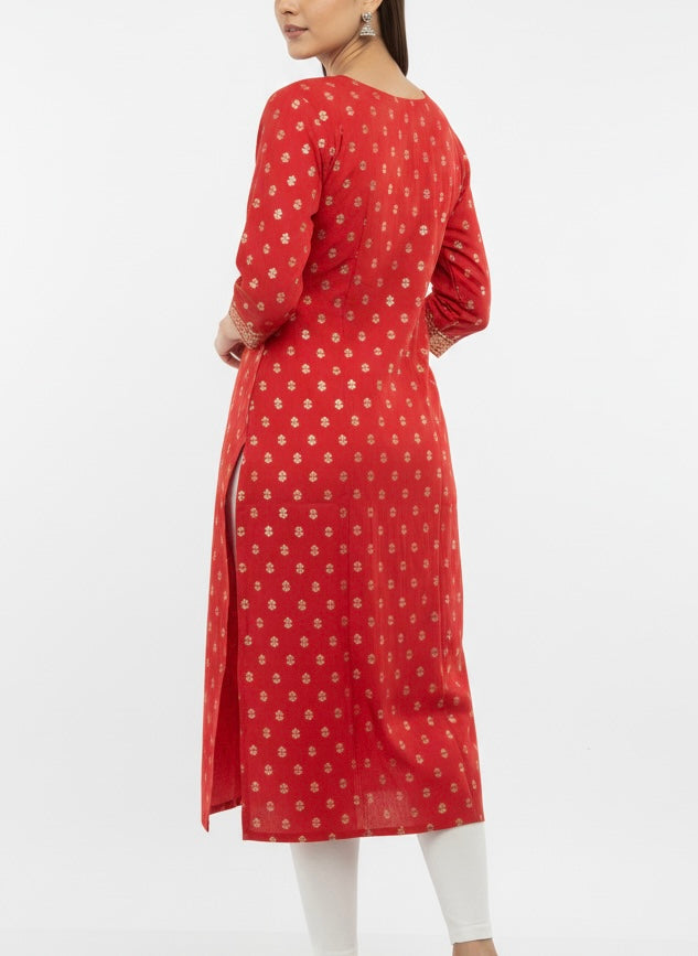 Light Red Long Top Kurti