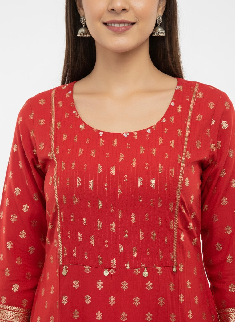 Light Red Long Top Kurti