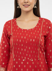 Red Long Top Kurti