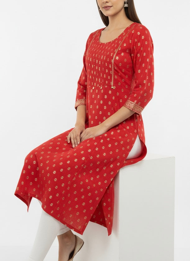 Light Red Long Top Kurti