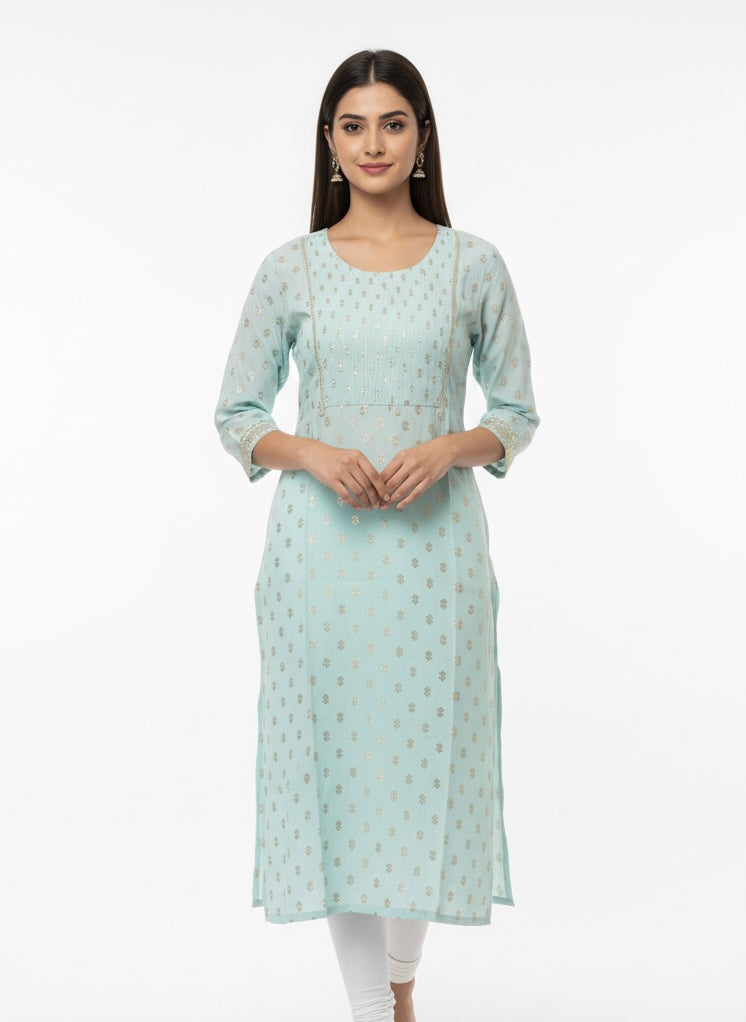 Sky Blue D3 Long Top