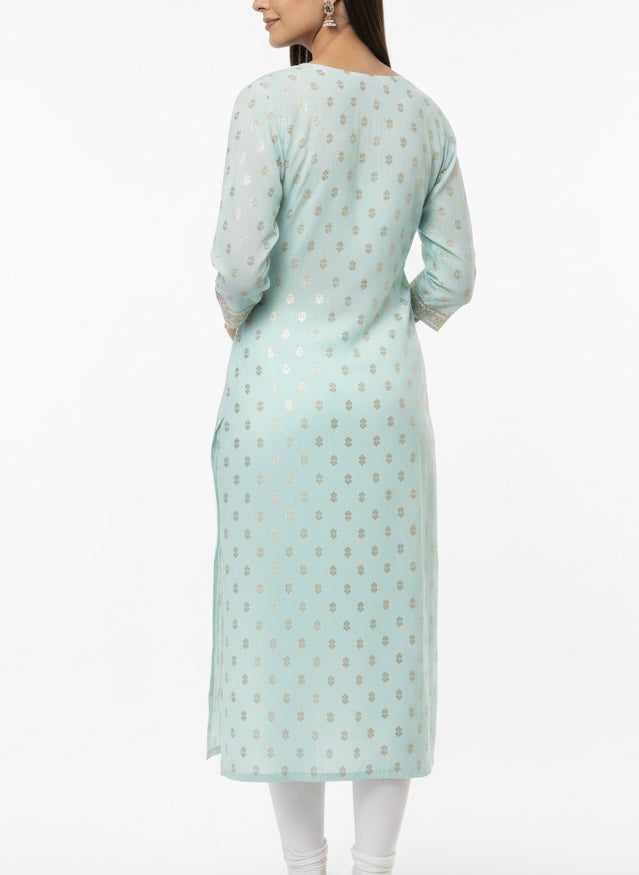 Sky Blue D3 Long Top