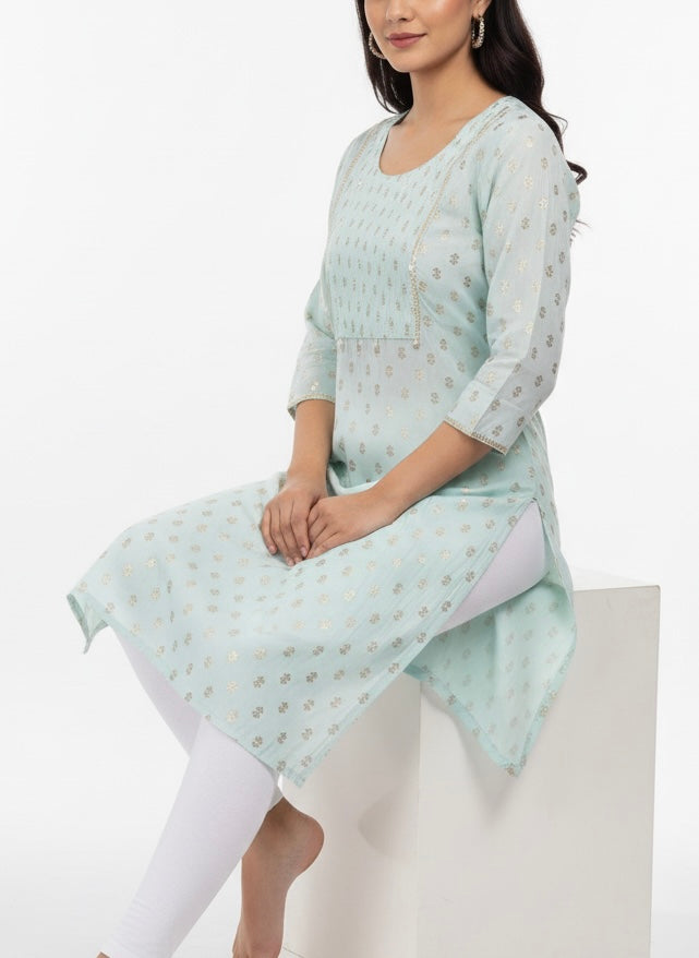Sky Blue D3 Long Top