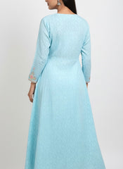 Blue Long Top Umbrella Kurti