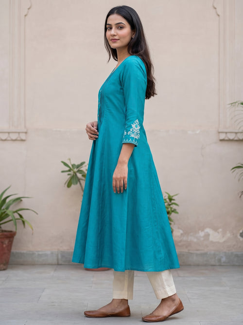 Aqua blue Designer kurti