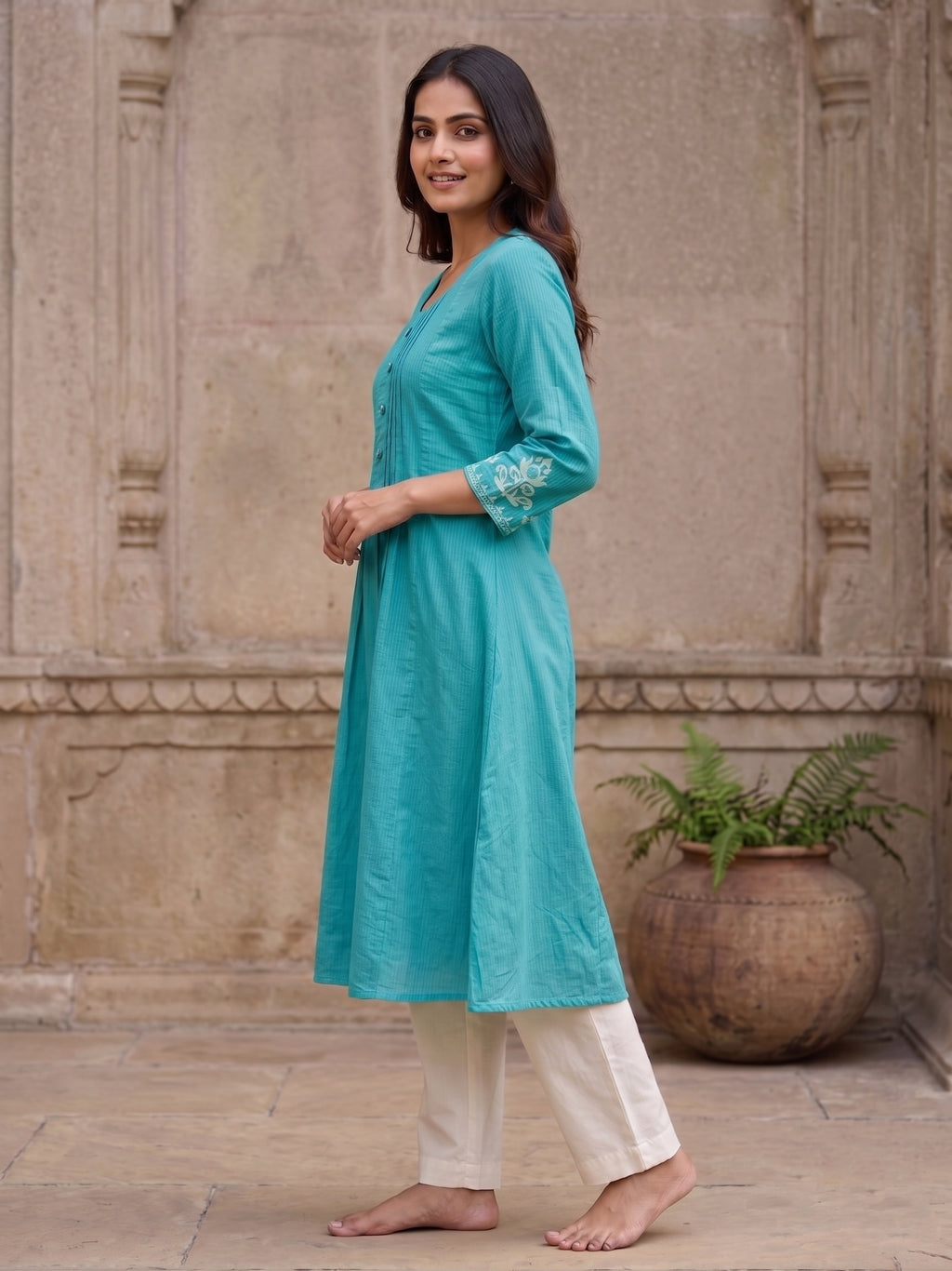 Aqua blue Designer kurti