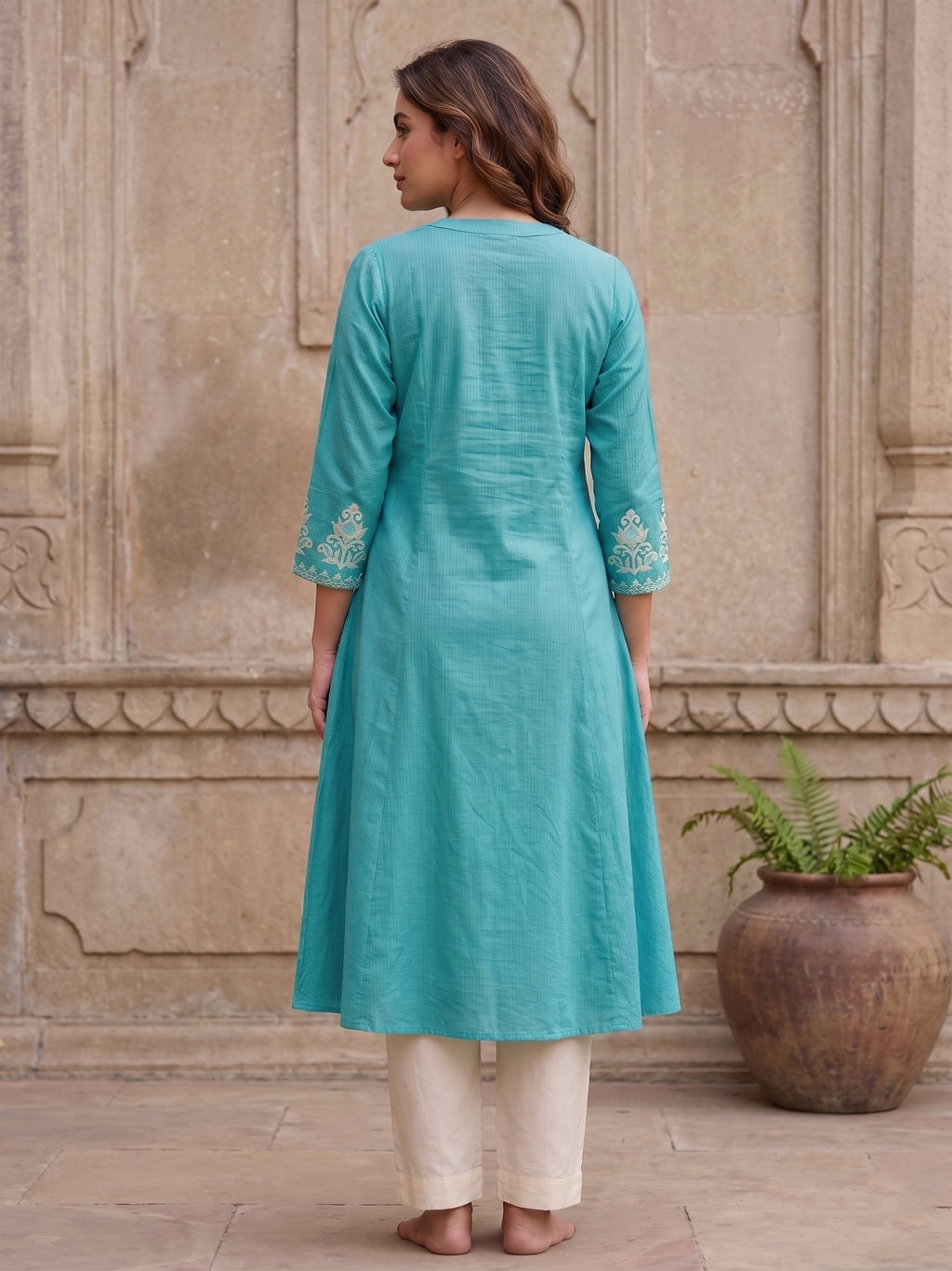 Aqua blue Designer kurti