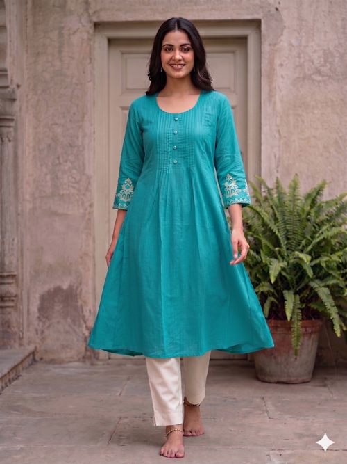Aqua blue Designer kurti