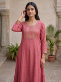 Dark Pink Stone Work Kurti