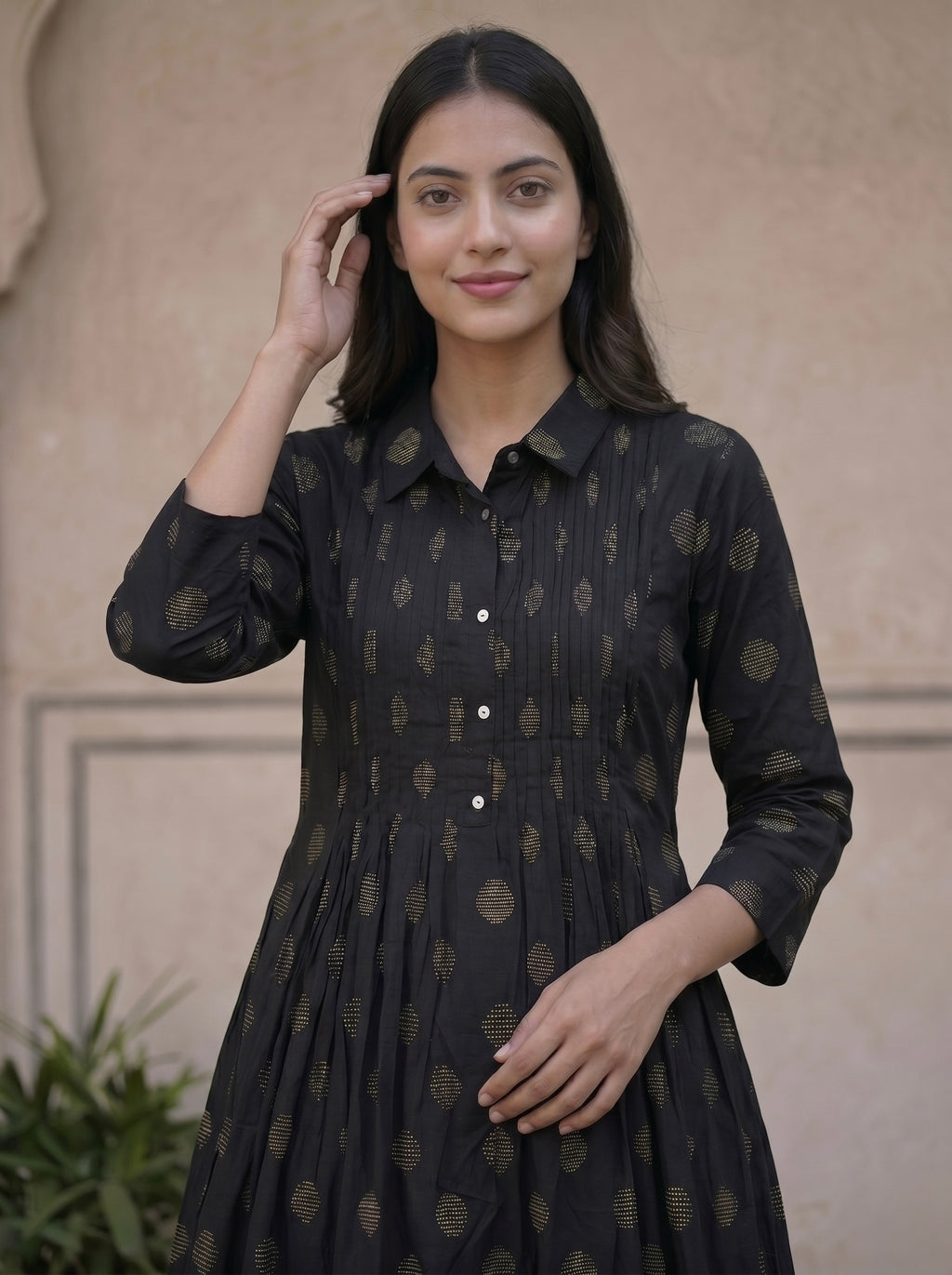 Black Collar 2pc kurti