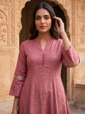 Chinese Collar Kutri - Peach Pink - image 1