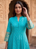 Chinese Collar Kutri - Light Blue - image 1