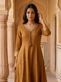 V Neck Kurtis - Gold - image 3