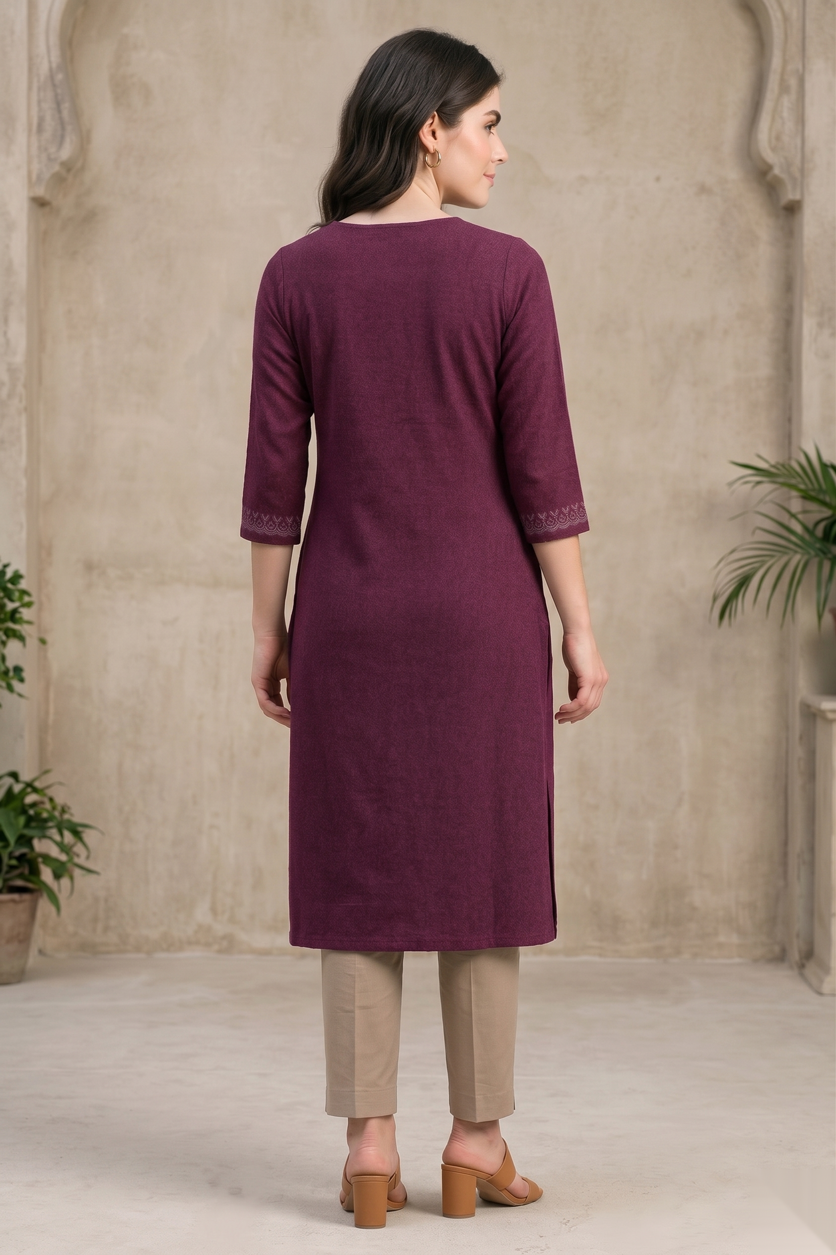 Dark Maroon Long Top