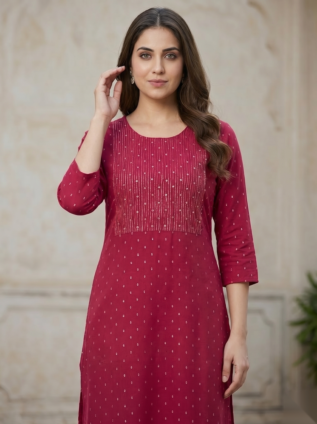 Red D3 Long Top