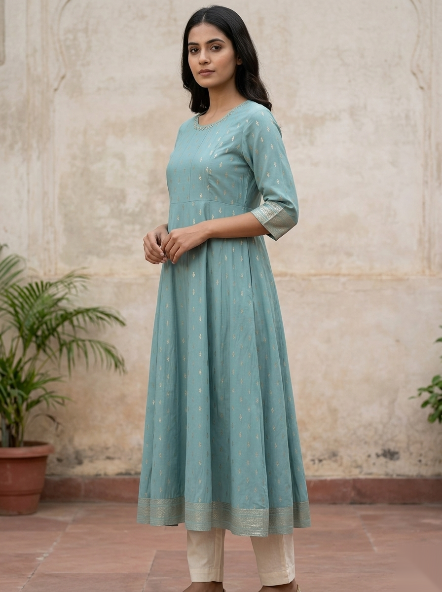 Ocean Blue umbrella Long Top