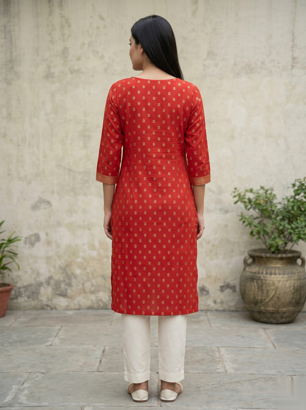 Light Red Long Top Kurti