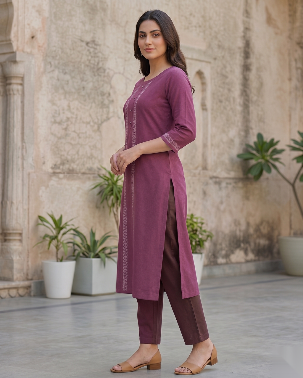 Maroon Long Top