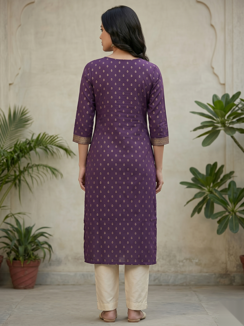 Violet Long D2 Top Kurti