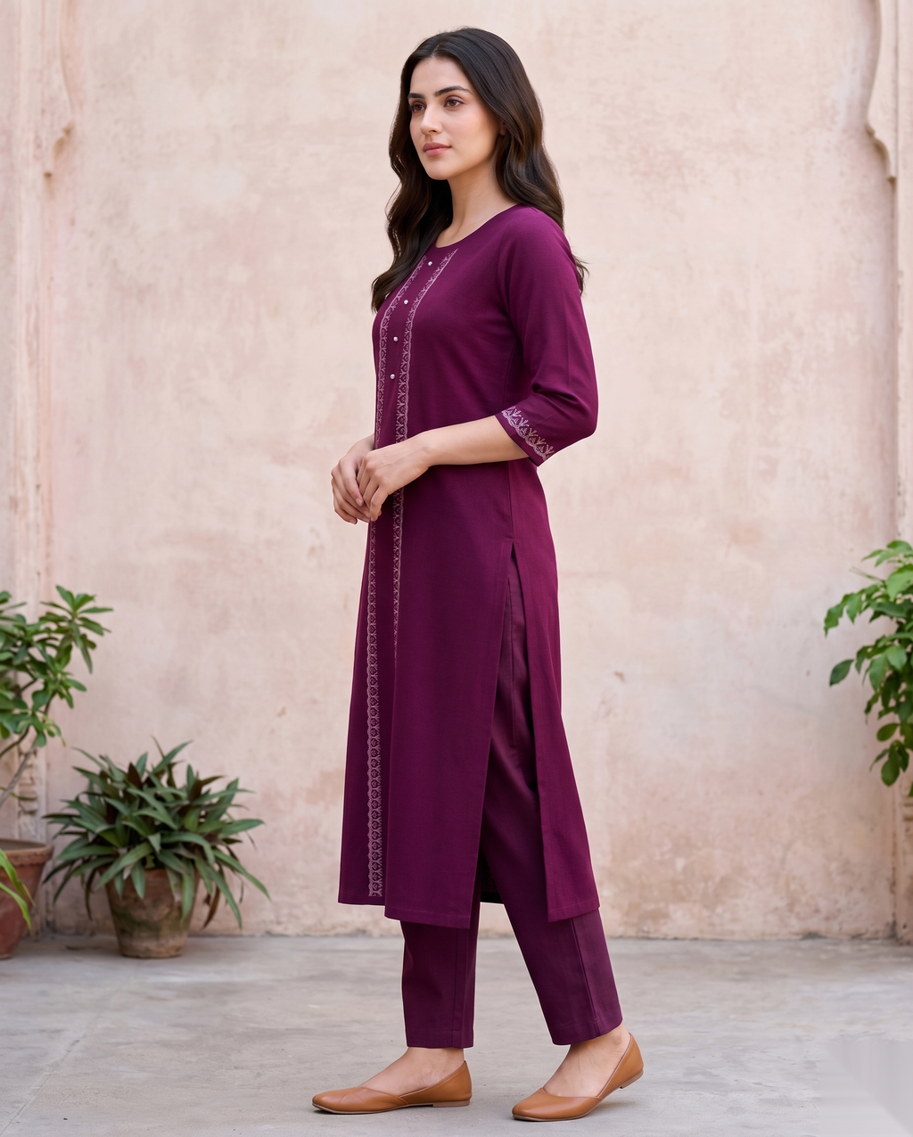 Dark Maroon Long Top