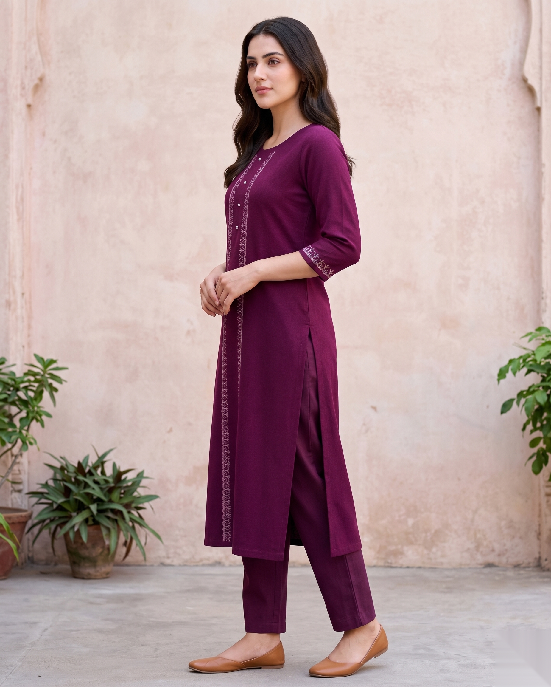 Dark Maroon Long Top
