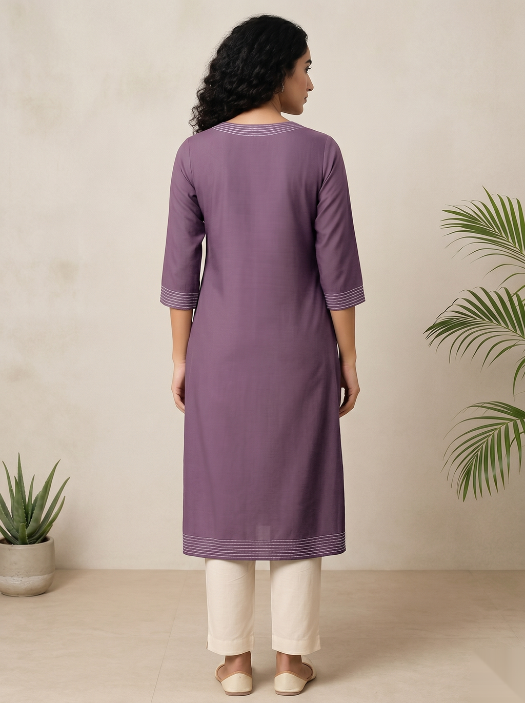 Purple SIlver line Long Top