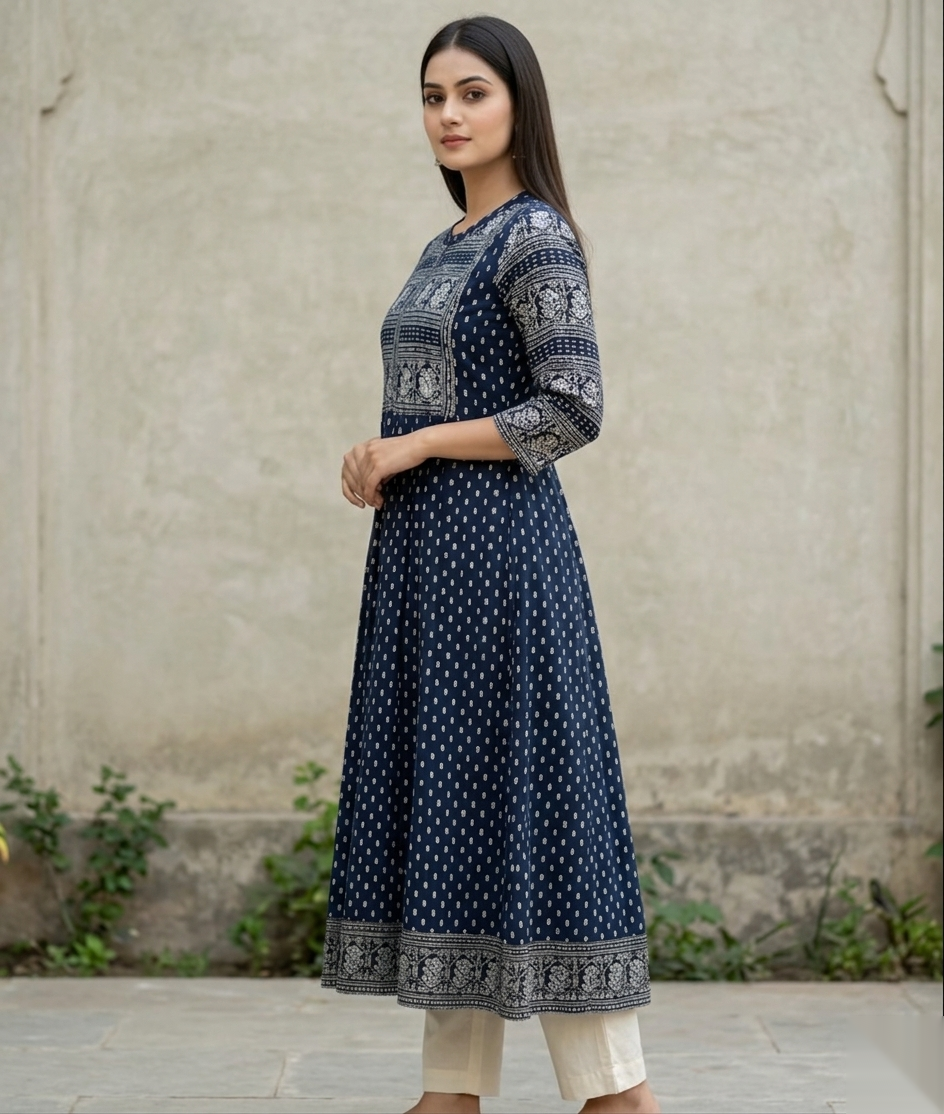Blue umbrella Long Top