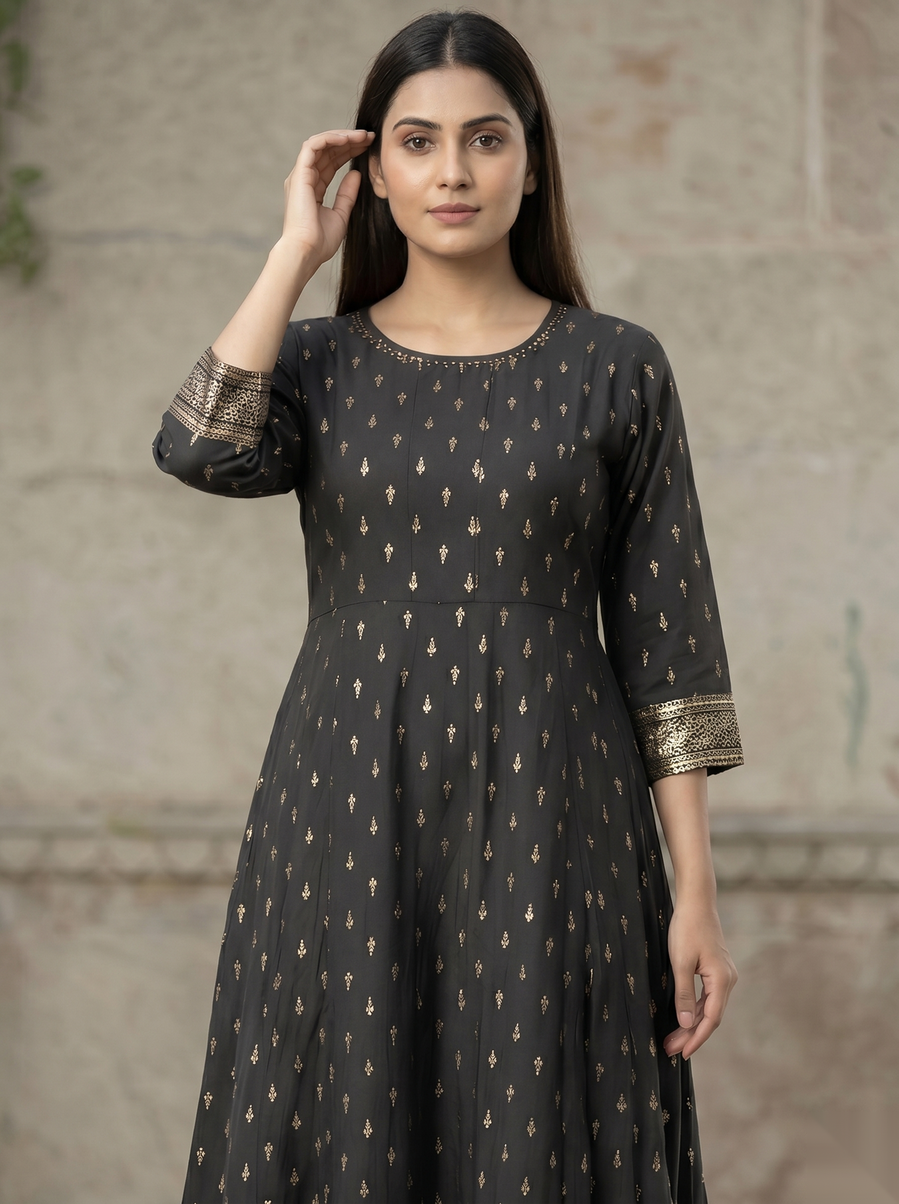 Grey umbrella Long Top