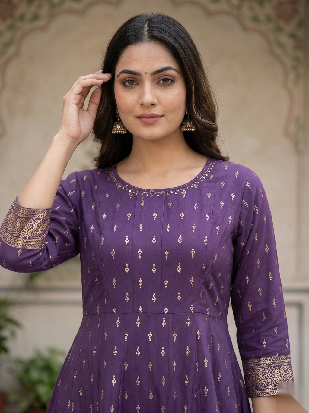 Violet umbrella Long Top Kurti