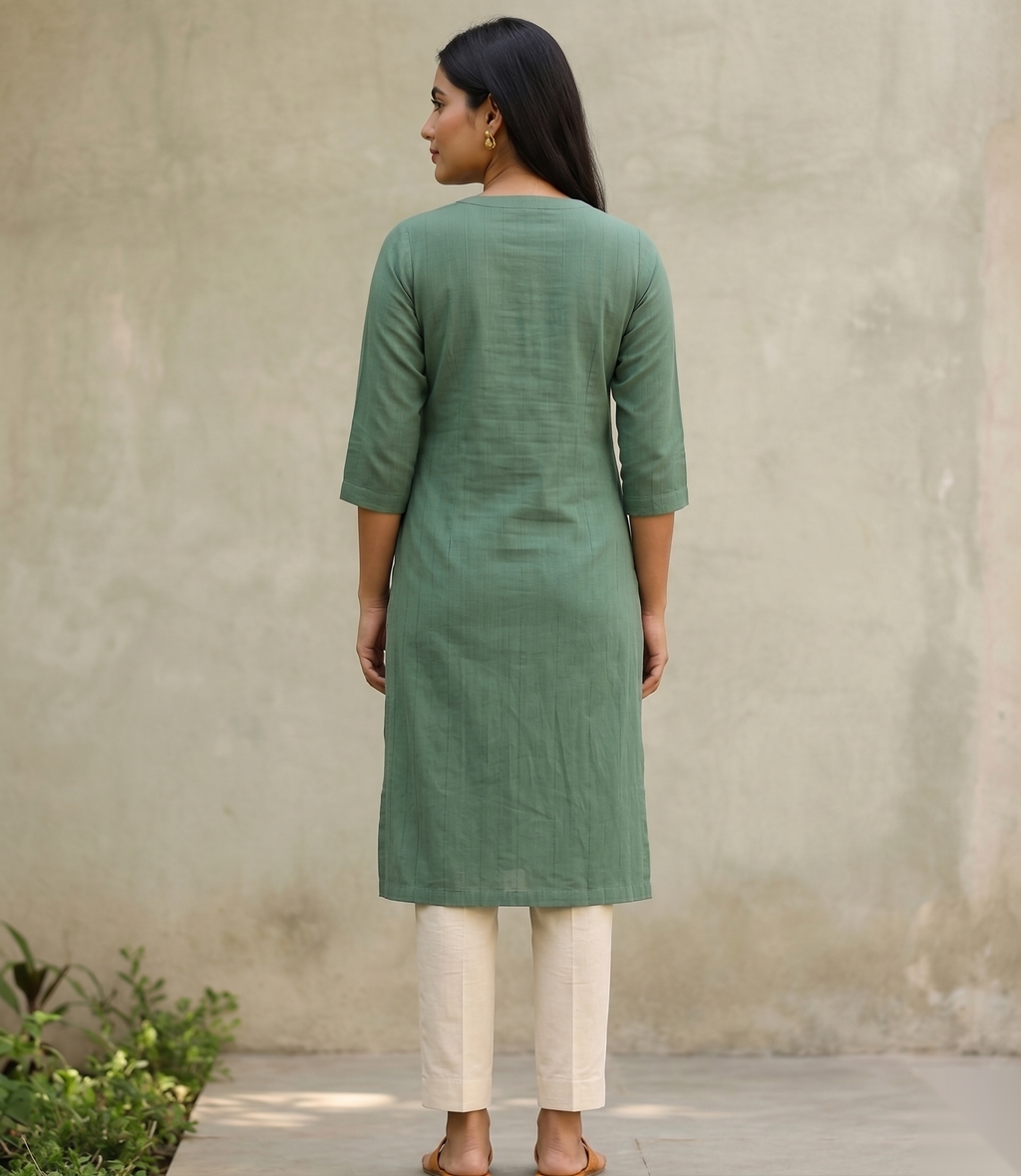 Green Long Top Airline