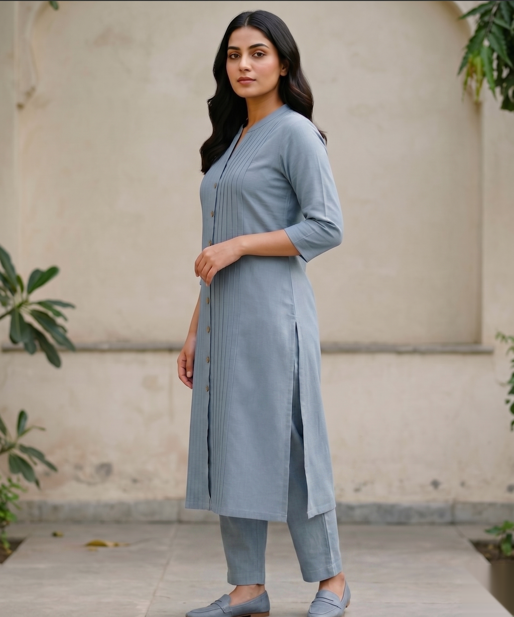 Grey Long Top Airline