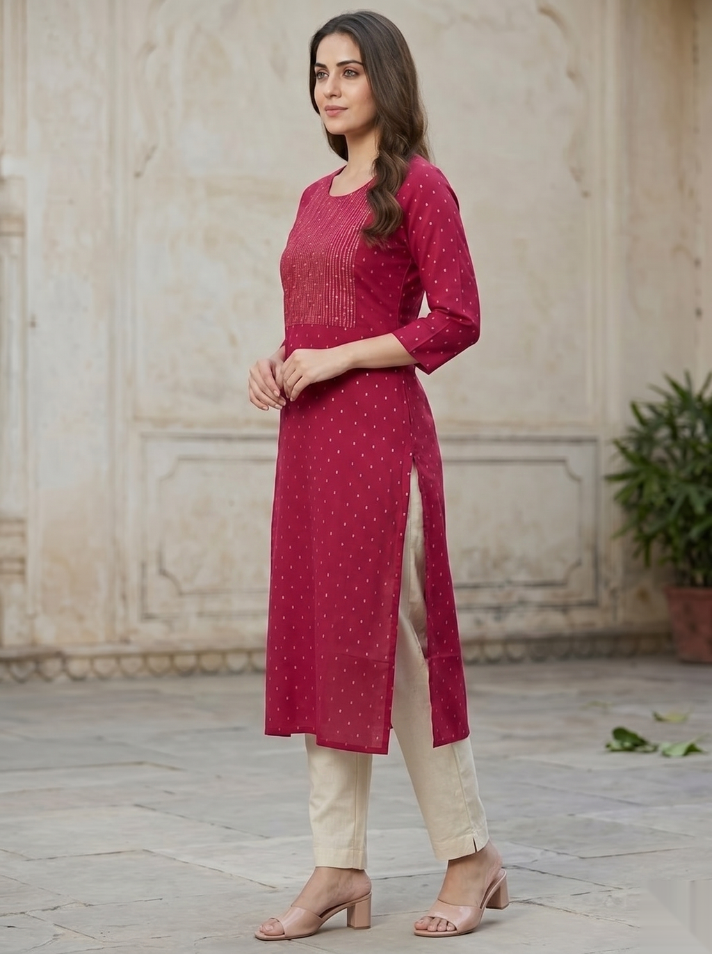 Red D3 Long Top